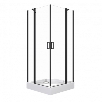 Душевое ограждение Тау-Блэк, 90х90, квадрат подд