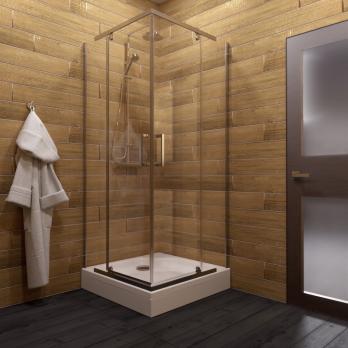 Душевое ограждение Каппа-Хром 90х90, квадрат, низкий поддон