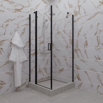 Душевое ограждение (без поддона) Йота-Блэк, 90х90, квадрат