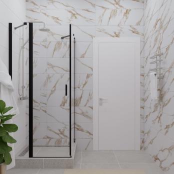 Душевое ограждение (без поддона) Йота-Блэк, 90х90, квадрат