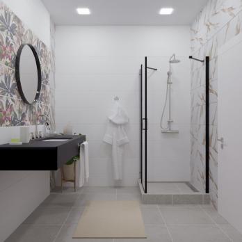 Душевое ограждение (без поддона) Йота-Блэк, 90х90, квадрат