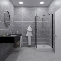 Душевое ограждение Йота-Блэк, 90х90, квадр, подд