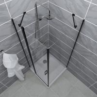 Душевое ограждение Йота-Блэк, 90х90, квадр, подд