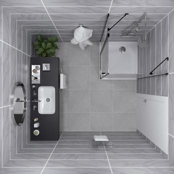 Душевое ограждение Йота-Блэк, 90х90, квадр, подд