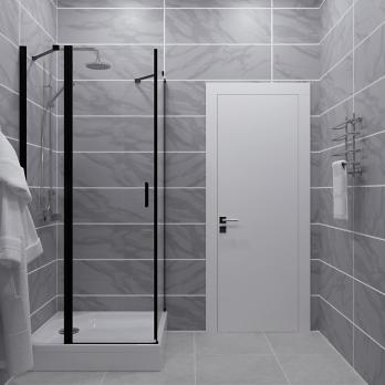 Душевое ограждение Йота-Блэк, 90х90, квадр, подд