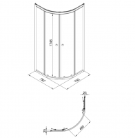 Душевое ограждение (без поддона) Ультра 80*80*185 полукруг