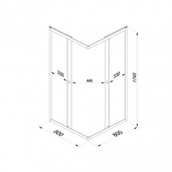 Душевое ограждение (без поддона) Вельвет-К 80*80