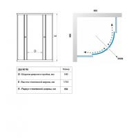 Душевое ограждение (без поддона) Стандарт 90х90 полукруг (полосы, лайт, мозайка)