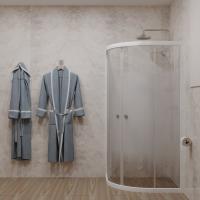 Душевое ограждение (без поддона) Стандарт 100х100 полукруг (полосы, лайт, мозайка)