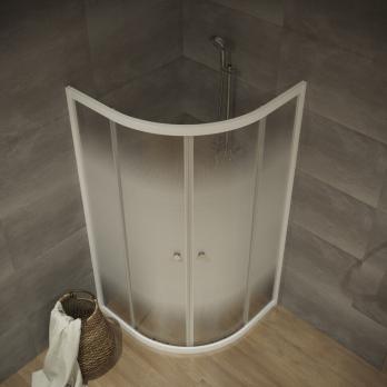 Душевое ограждение (без поддона) Стандарт 100х100 полукруг (полосы, лайт, мозайка)