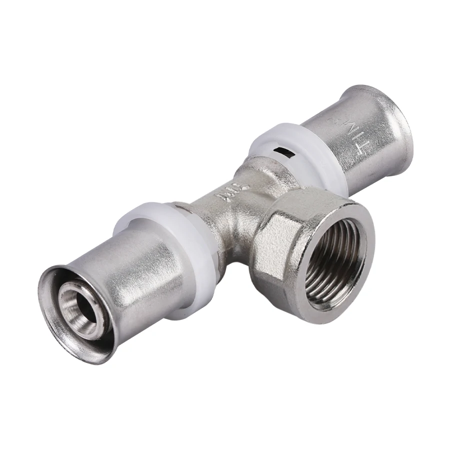 Пресс-фитинг. Тройник  никелированный 26* 3/4" г * 26