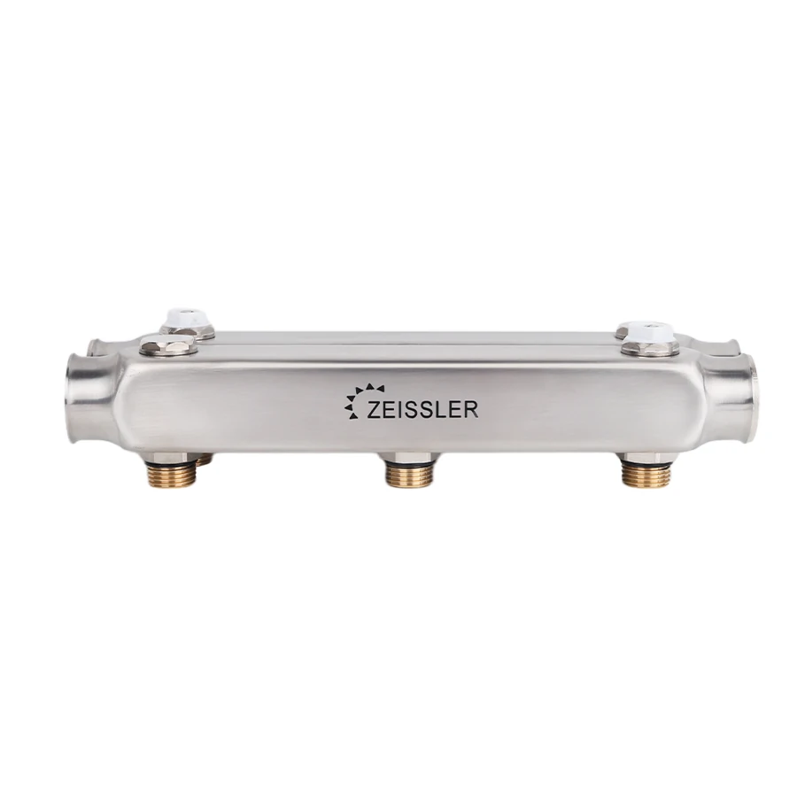 Коллектор из нерж. стали с межосевым расстоянием выходов 100 мм.  1*1/2-8 выходов