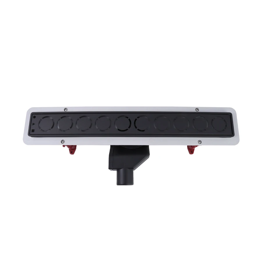 Душевой лоток с решеткой, (сухой +гидрозатвор), черный матовый 400*70