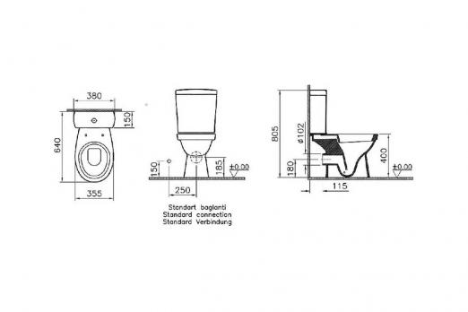 Унитаз-компакт Vitra Eisberg, сиденье c микролифтом, универсальный выпуск