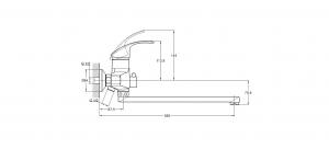 Смеситель для ванны 1-Х с длин. изливом Ф40 LWZ7-A182