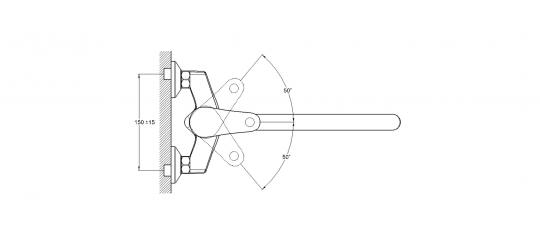 Смеситель для ванны 1-Х с длин. изливом Ф40 LWZ7-A182
