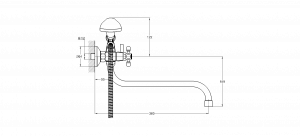 Смеситель для ванны 2-Х с кругл. изливом JML7-A605