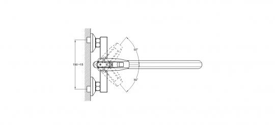 Смеситель для ванны 1-Х с длин. изливом Ф40 LOF7-A033