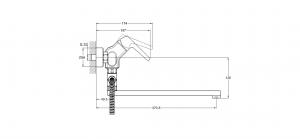 Смеситель для ванны 1-Х с длин. изливом, диверт. Ф35 LEF6-A232