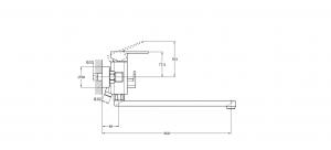 Смеситель для ванны 1-Х с длин. изливом Ф35 NEB7-A123