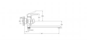 Смеситель для ванны 1-Х с длин. изливом Ф35 LEF7-A232