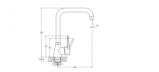 Смеситель для кухни 1-X Ф35 ZOP4-A045