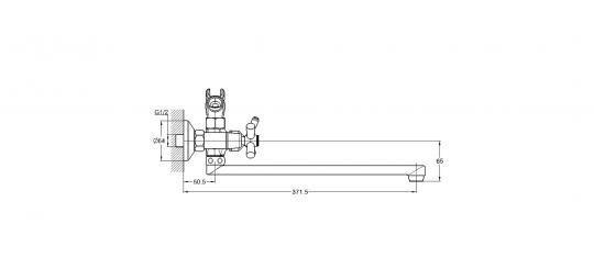 Смеситель для ванны 2-Х с дл. изливом шар. перекл. QFR7-C827