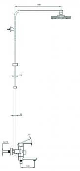 Смеситель для ванны с душ. системой, NEB16-A123