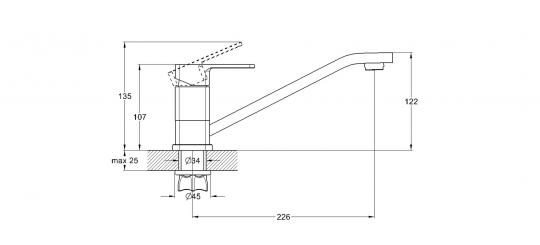 Смеситель для кухни 1-X Ф40 GOR4-A058