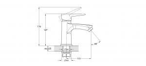 Смеситель для умывальника на гайке литой Ф35 NUD1-A045YB