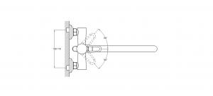 Смеситель для ванны 1-Х с длин. изливом Ф35 бел. NUD7-A045YW