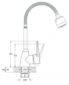 Смеситель для кухни 1-X Ф35 ZOP4-E045