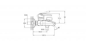 Смеситель для ванны 1-Х с литым изливом Ф35 LWF3-A113