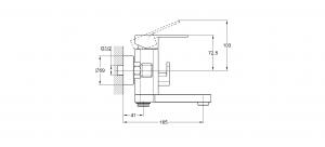 Смеситель для ванны 1-Х с корот. изливом Ф35 NEB3-A123