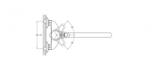 Смеситель для ванны 1-Х с длин. изливом Ф40 KLO7-A149