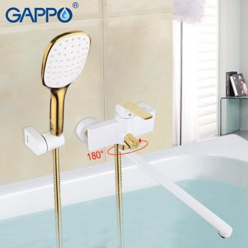 Смеситель для ванны с изливом 35cm и переключателем в корпусе белый/золото G2280-35F