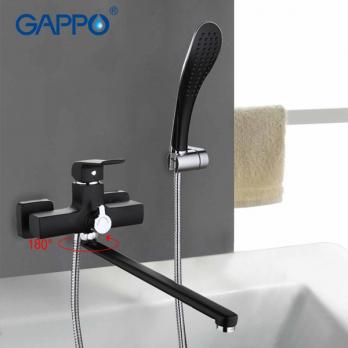 Смеситель для ванны с изливом 35cm и переключателем в корпусе черный G2250-35F