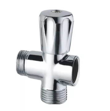 Трехпроходной кран для стиральной машины хром1/2"M - 3/4"M -1/2"M